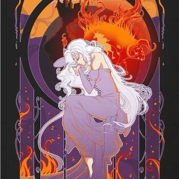 The Last Unicorn pendant and chain. Silver tone with blue and clear glass - Picture 2 of 10